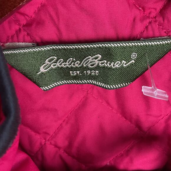 Eddie Bauer Womens Premium Goose Down Vest Full Zip Petite Medium Red - Picture 9 of 16